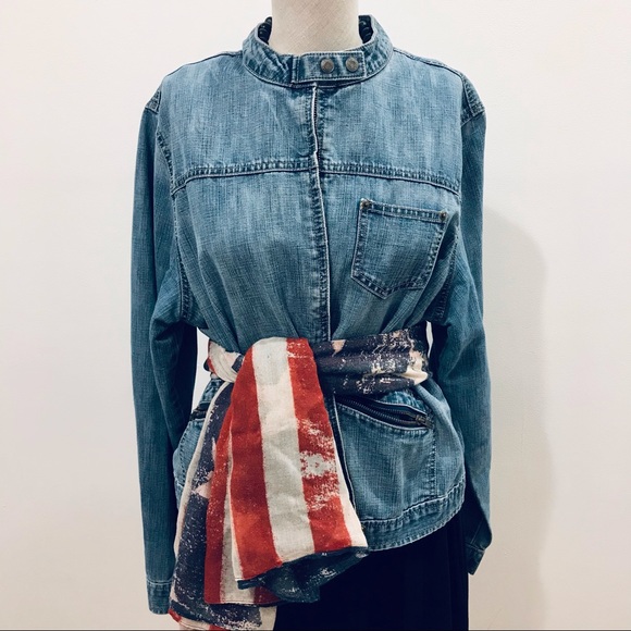 Mossimo Supply Co. stars and stripe red, white and blue infinity scarf. EUC - Picture 3 of 10